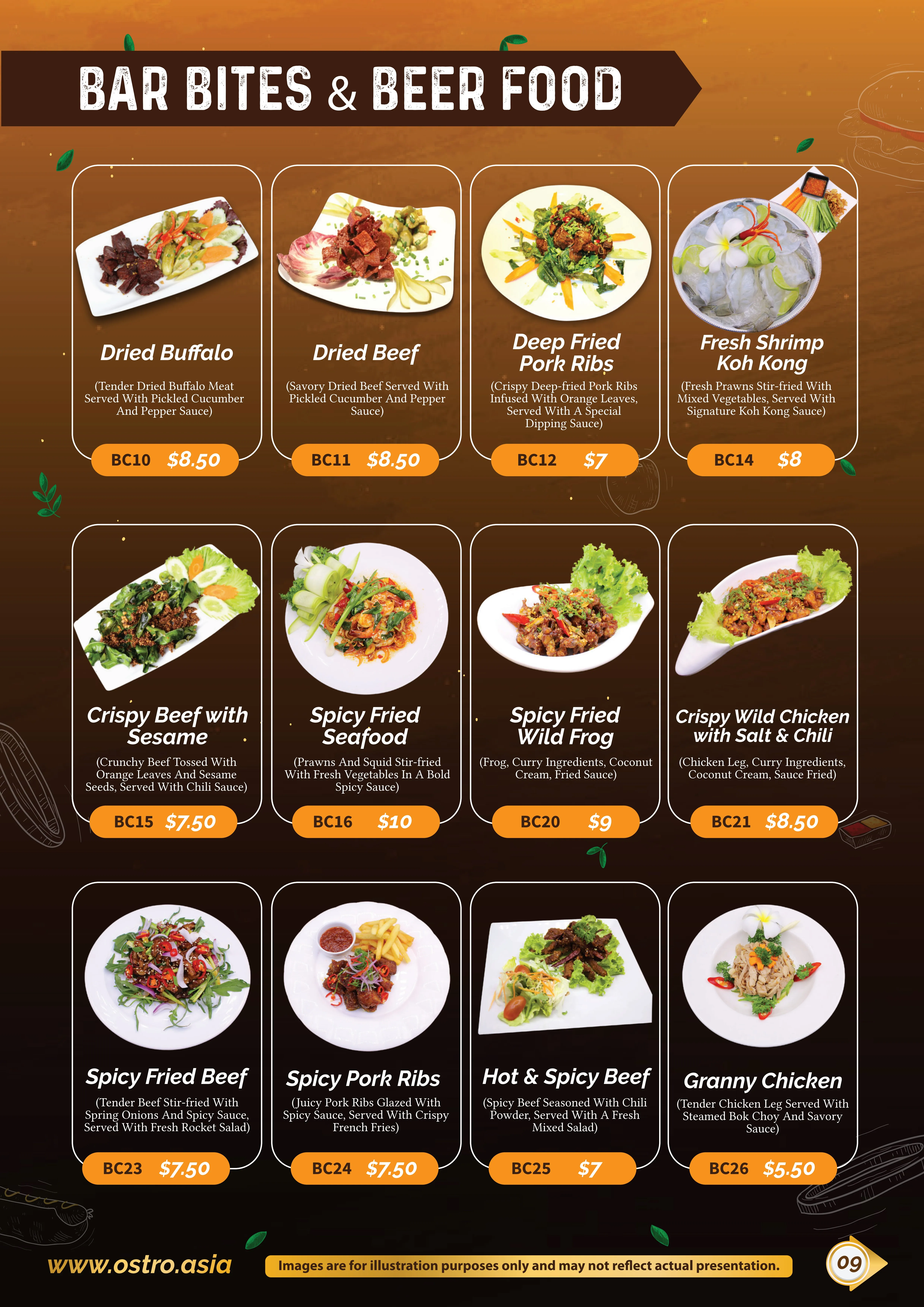 Snack & Appetizers Menu 3
